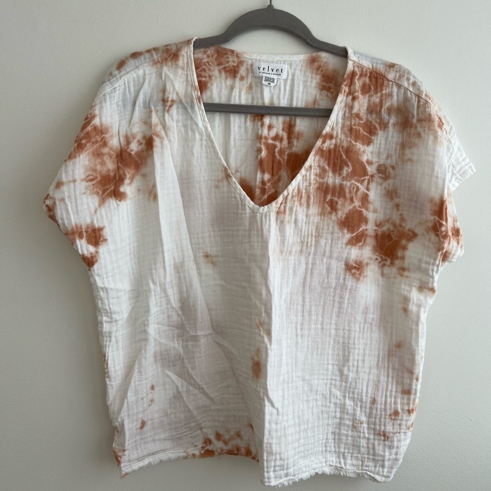 Tie-dye gauze top